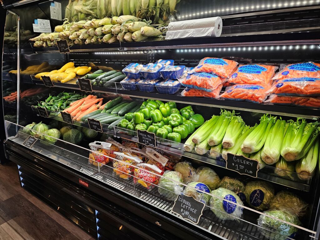 fresh vegetables available at local grocery store baird, tx